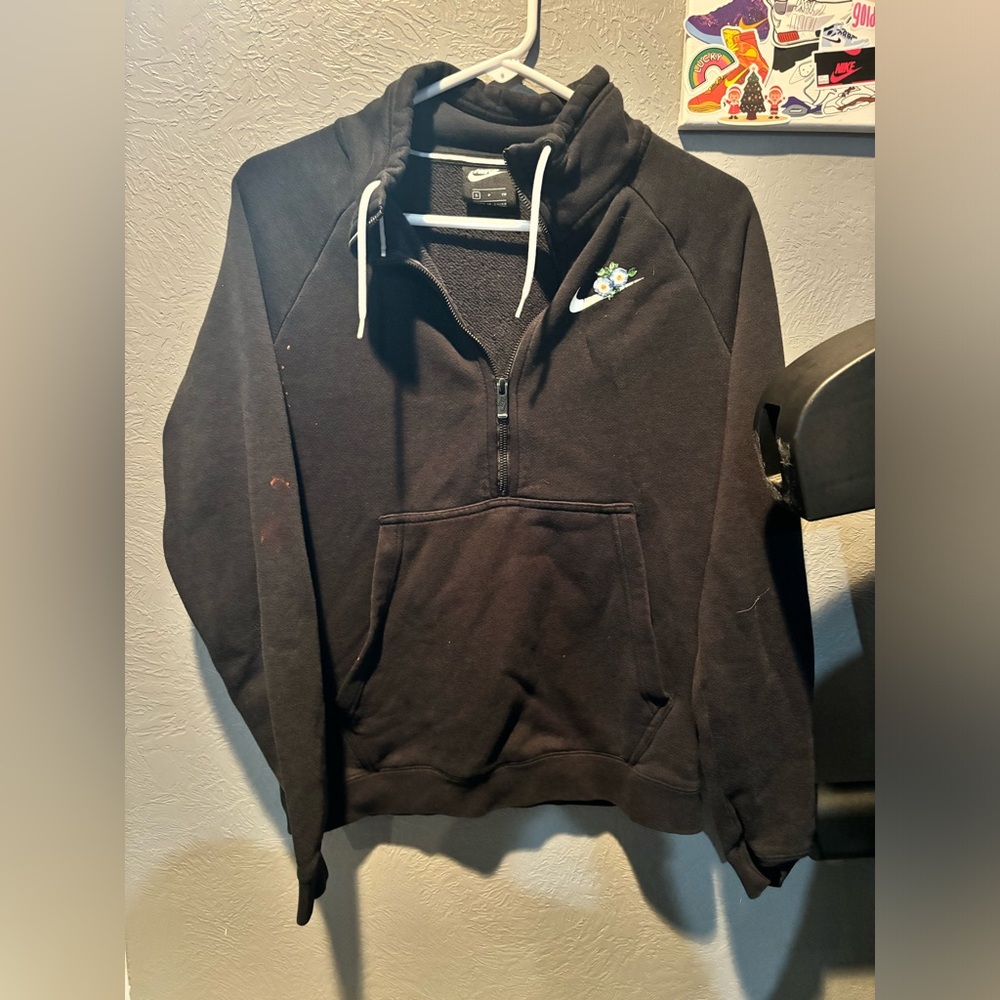Nike half zip floral sweater size Small